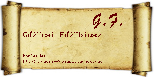 Gácsi Fábiusz névjegykártya